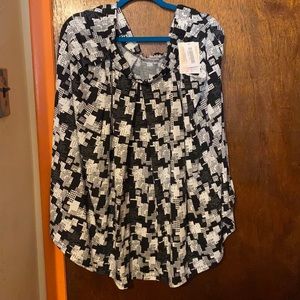 Lularoe Madison 3X Skirt NWT  Black & White Print